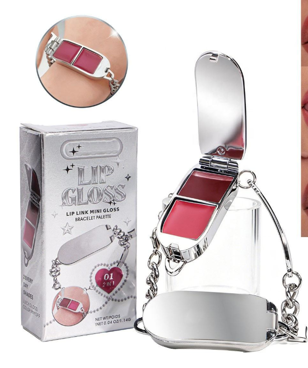 2-in-1 Bracelet Lip Gloss Palette with Mirror product visual